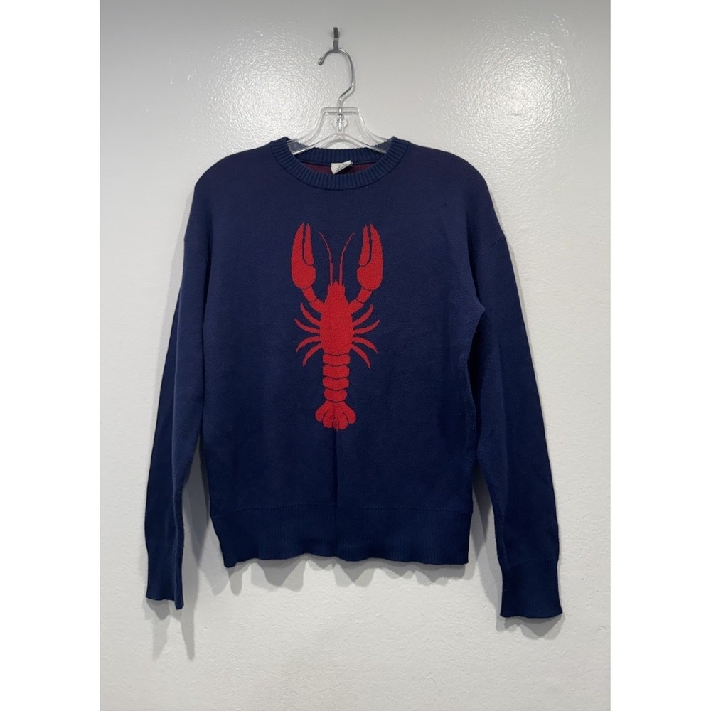 Nikka K Blue Red Size XS Crewneck Lobster Sweater Coastal Fishingcore Nautical